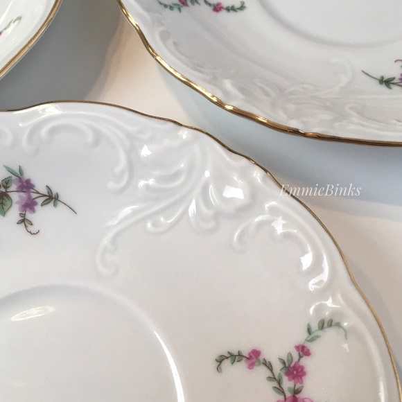 Vintage 1940’s Wawel Fine Porcelain China Poland Rose Garden Gold Trim Cup Set - Picture 16 of 16